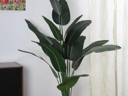 Artificial Traveller Banana Silk Plant With Black Pot | 6 feet Discount