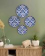 Turkish Indigo Metal Wall Plates | Set Of 4 For Cheap