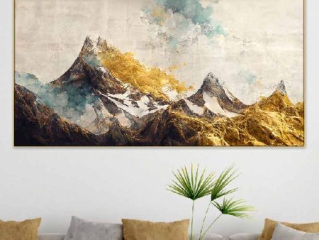 The Mountains Printed Floating Frame Canvas Wall Painting For Sale