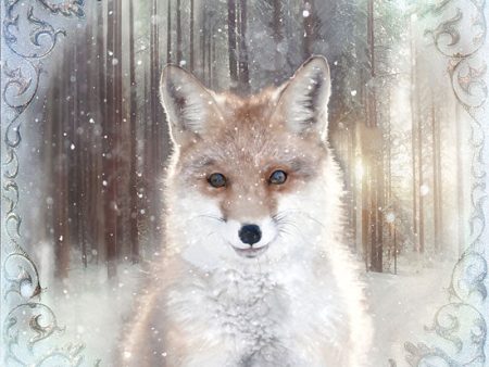 BLUE152 - Enchanted Winter Fox     - 12x12 For Sale